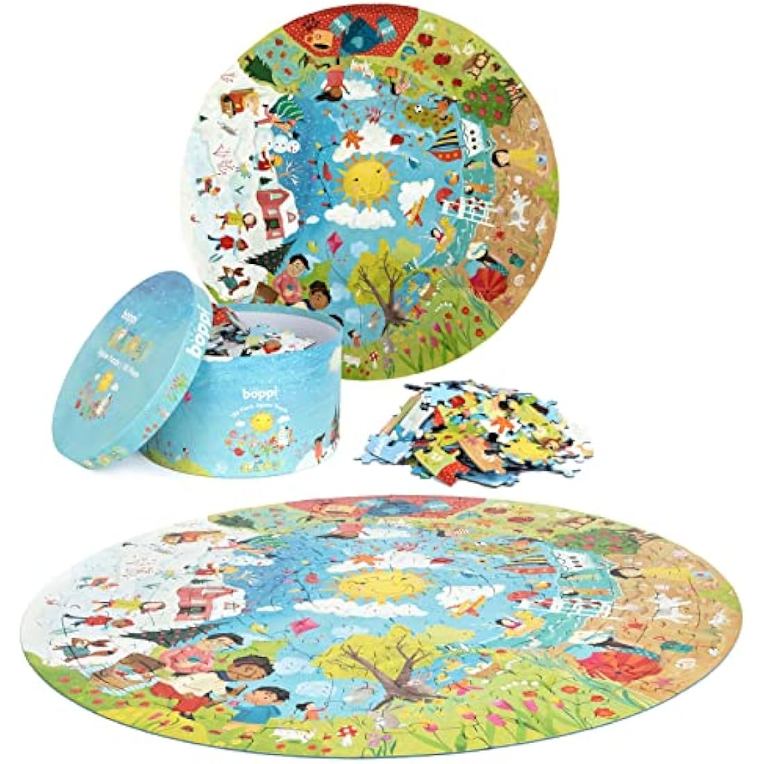 Boppi 150 Piece Round Jigsaw Puzzle for Kids 5-8 – Recycled Seasons