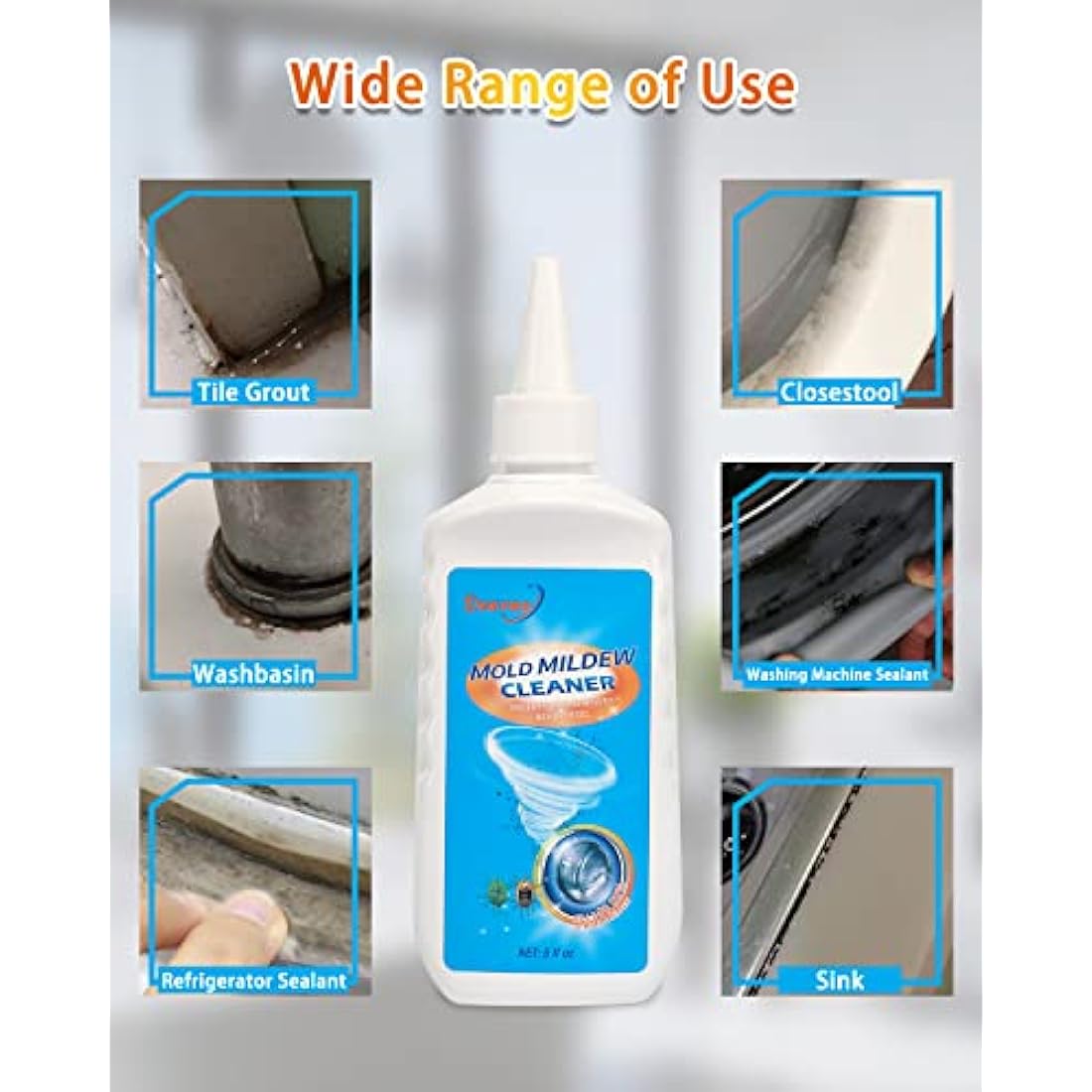 Deuvuo Mould Remover Gel 2 Pack – Eco-Friendly Mildew Cleaner for Tiles