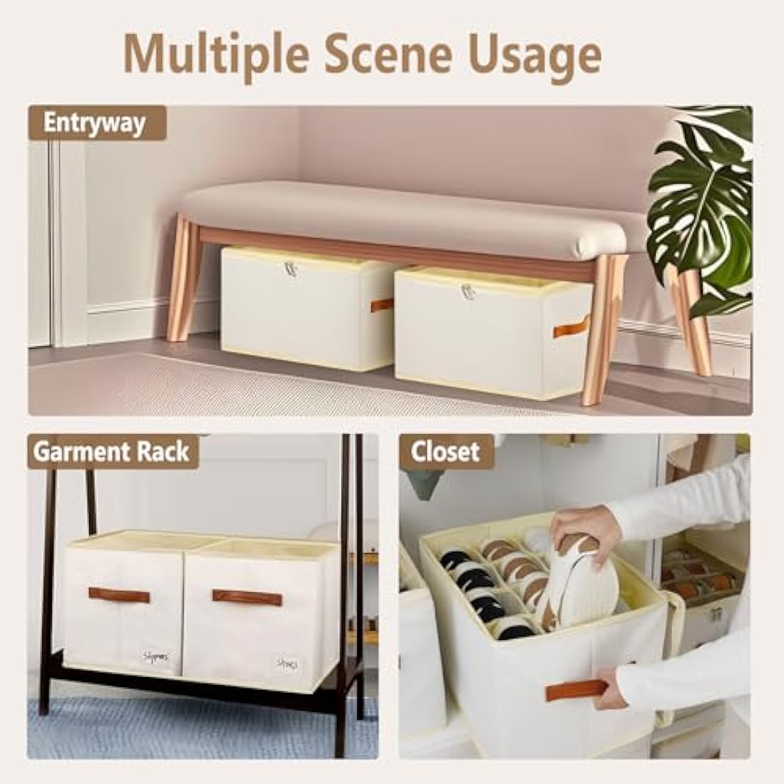 Patinao 2-Pack Shoe Storage Box Organiser – 24 Cell Stackable Closet Bin