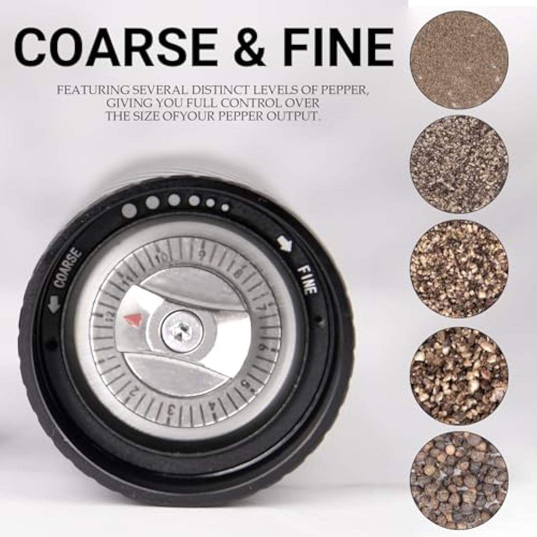 Homnoble Professional Pepper Mill – Heavy Duty Aluminum Manual Grinder