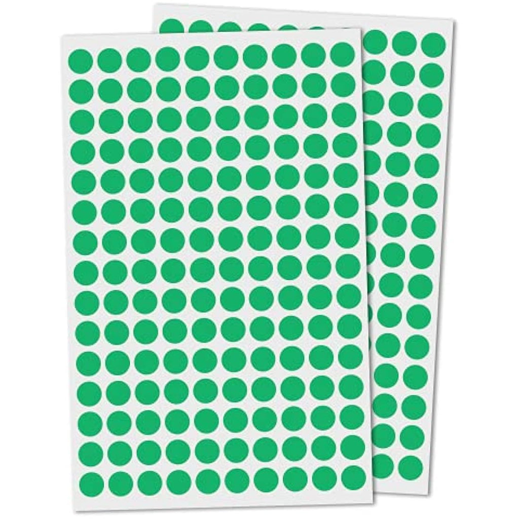 10mm Green Round Dot Stickers - 15,000 Self-Adhesive Labels