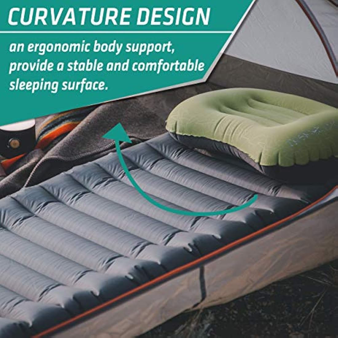 Trekology UL80 Inflatable Camping Mat – Lightweight 40D Nylon Sleeping Pad