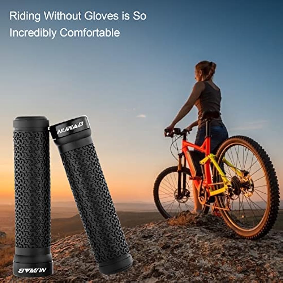 Lock-on Bike Handlebar Grips – Anti-Slip TPR Rubber MTB Grips