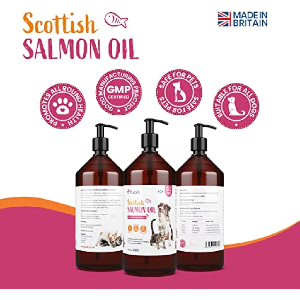 Pawbits Scottish Salmon Oil for Dogs & Cats – 1L Natural Omega 3 6 9