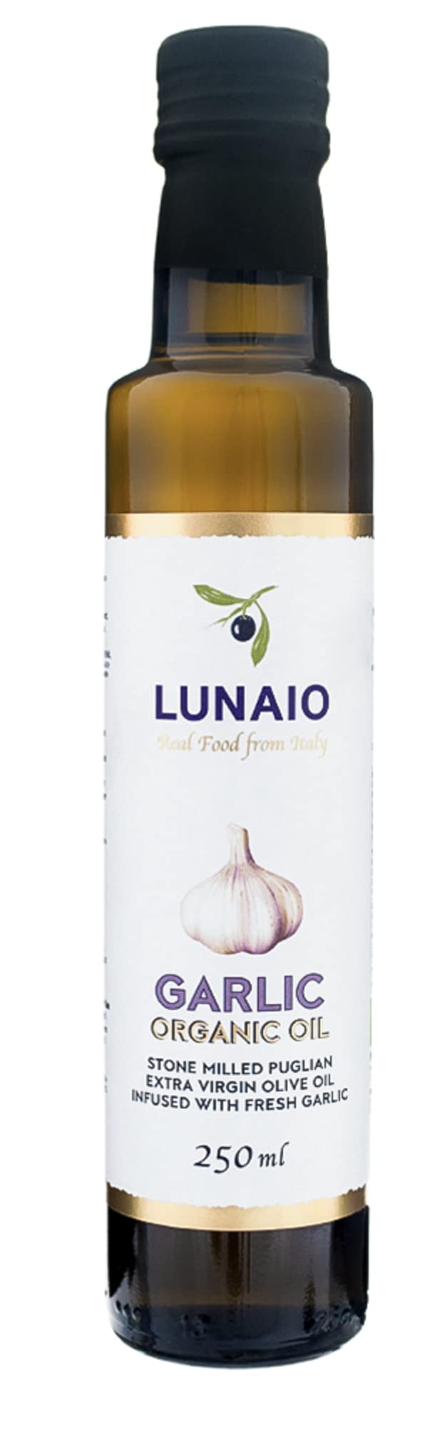 Lunaio Organic Garlic Infused Extra Virgin Olive Oil - Puglia, 250ml