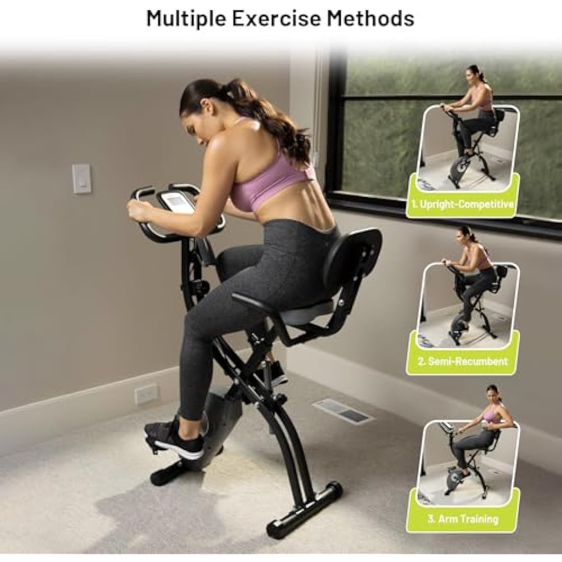Ativafit Folding Exercise Bike – 8 Level Magnetic Resistance Cardio Bike