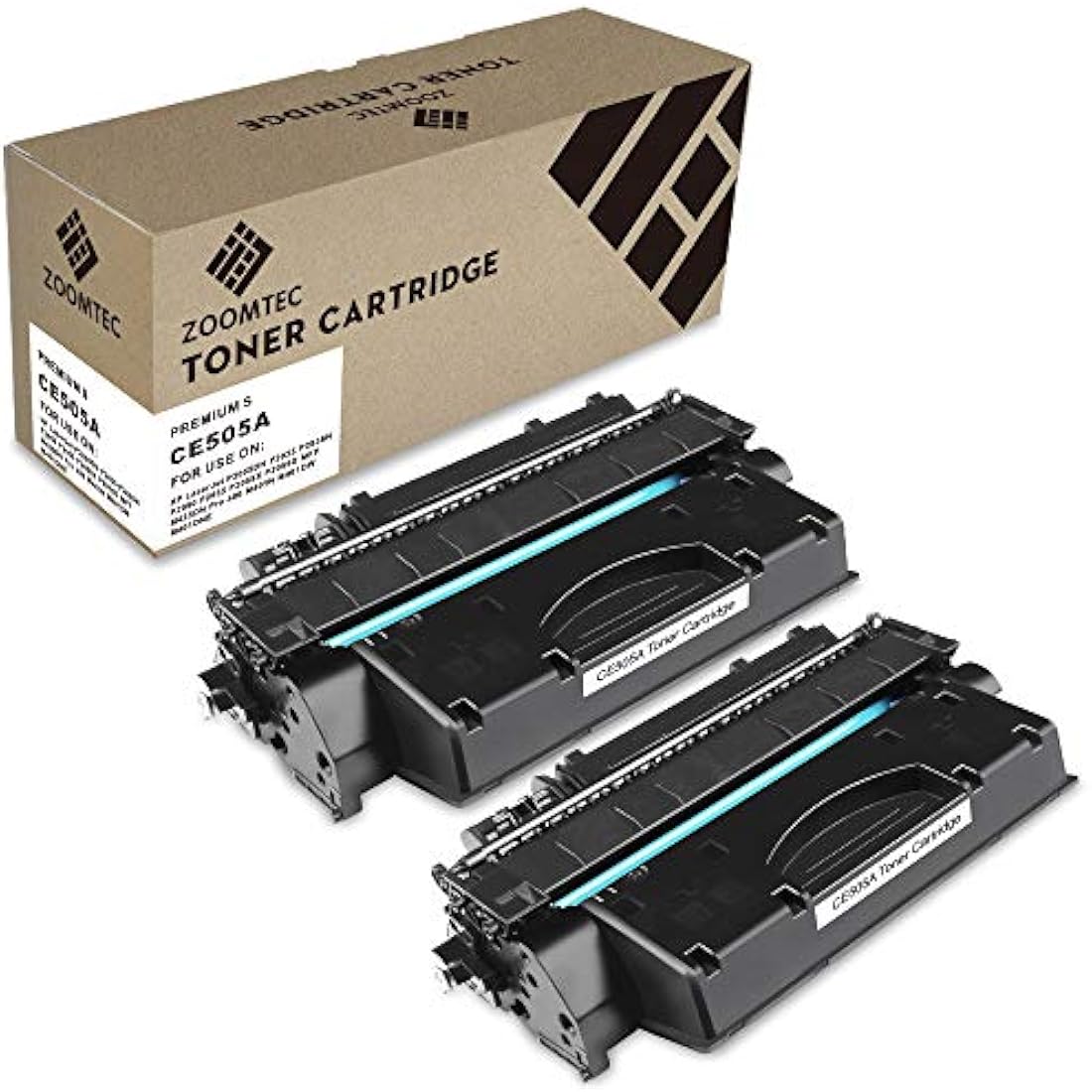 ZOOMTEC CE505A 05A Black Toner Cartridge for LaserJet P2035 P2055 | 2 Pack