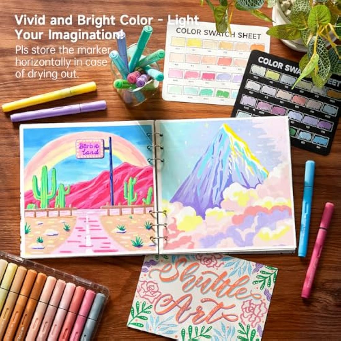 Shuttle Art 24 Pastel Acrylic Paint Pens – Brush Tip Markers for Rock Art