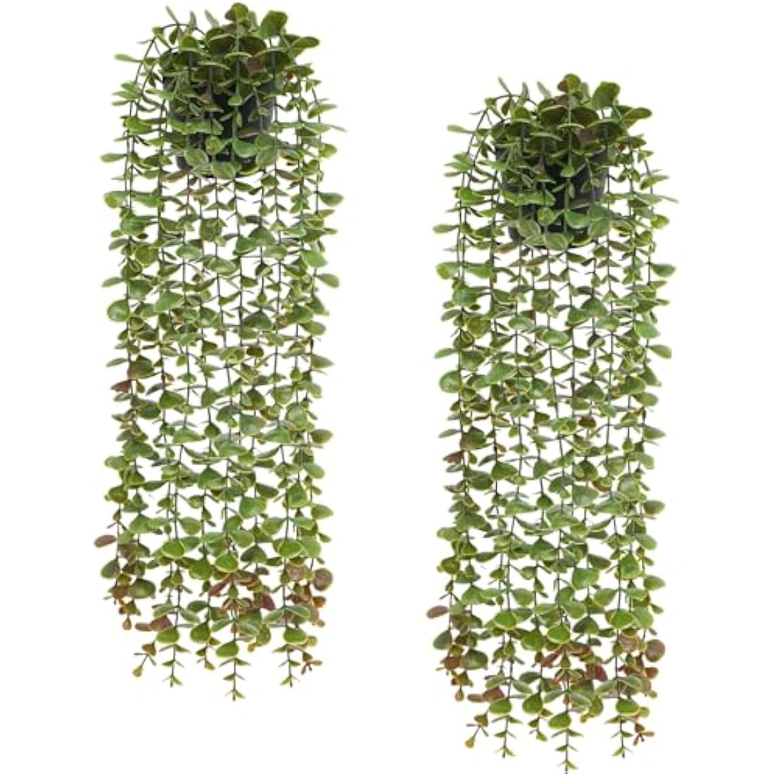 Veryhome 2-Pack Artificial Hanging Eucalyptus Plants in Pots – Green