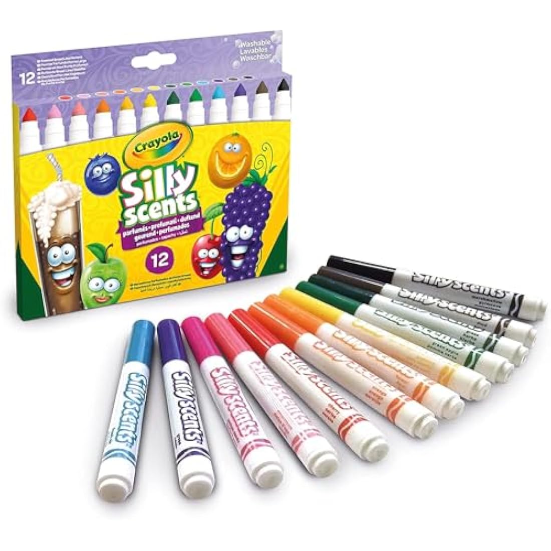 Crayola Silly Scents Washable Broad Line Markers - 12 Assorted Colors