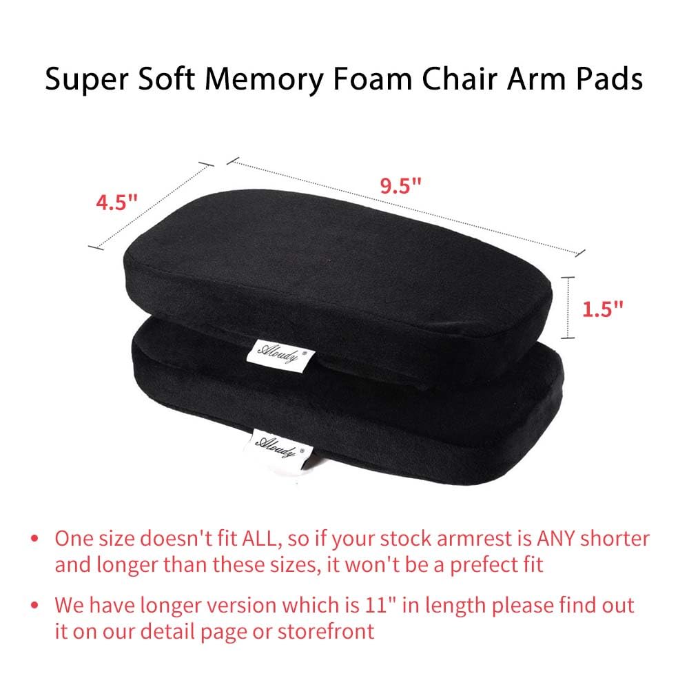 Aloudy Ergonomic Memory Foam Office Chair Armrest Pads, Comfy Gaming Chair Arm Rest Covers for Elbows and Forearms Pressure Relief - image 2