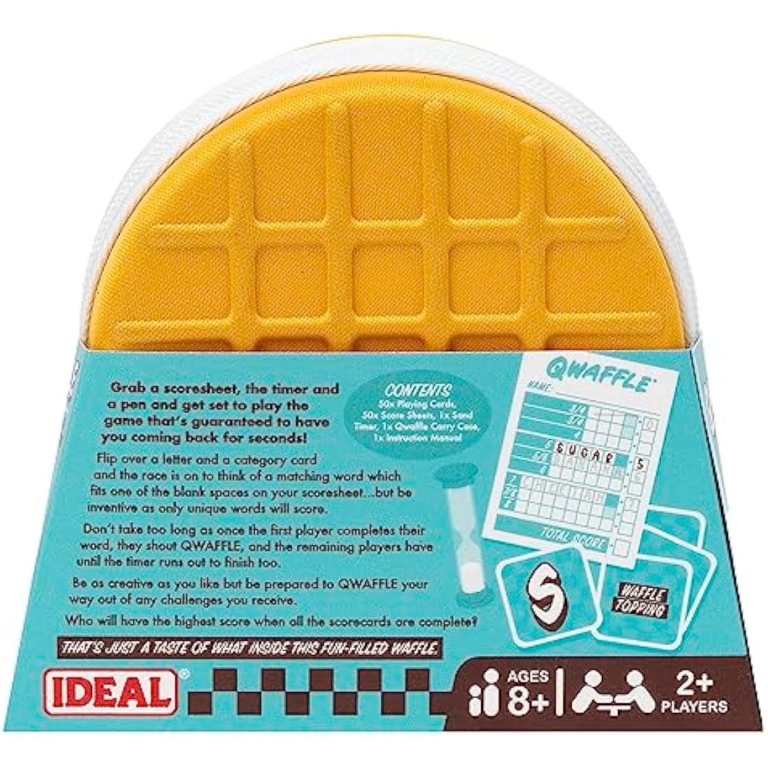 Ideal Qwaffle Word Game – Family Board Game for Travel and Parties