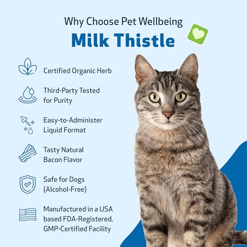 Pet Wellbeing Milk Thistle for Cats – Liver Support Supplement, 2 oz