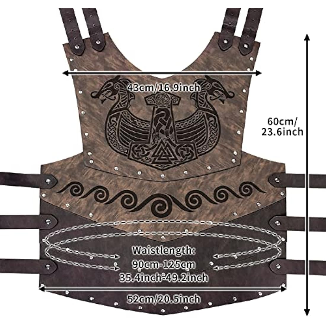 HiiFeuer Viking Chest Armor – Faux Leather Medieval Knight LARP Costume