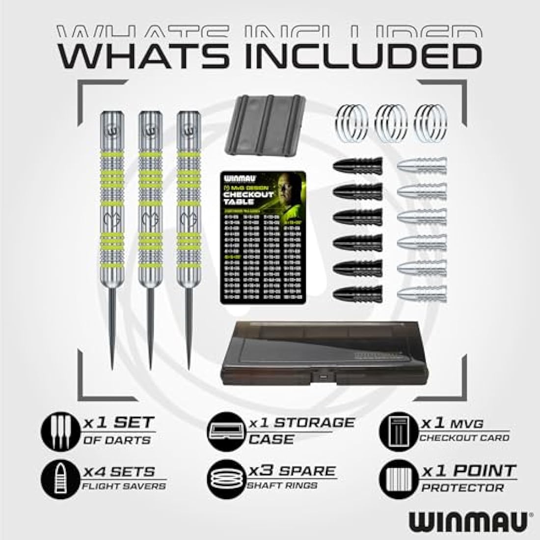 Winmau Michael Van Gerwen MvG 50-Piece Dart Set | Steel & Soft Tip