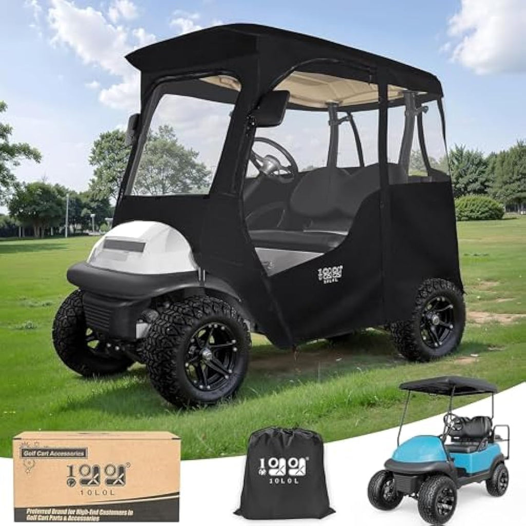 10L0L Club Car Precedent 2-Passenger Golf Cart Enclosure | 600D Black