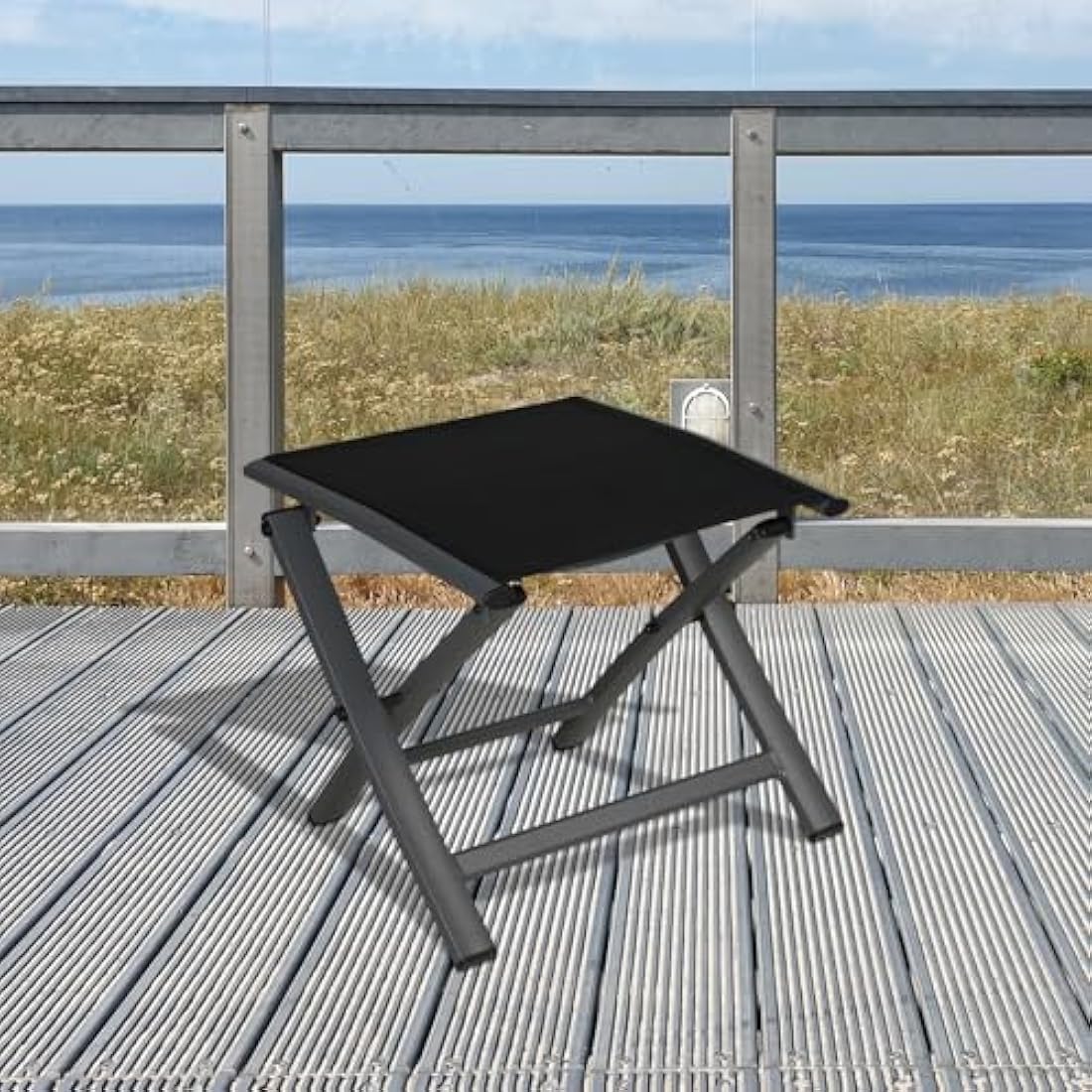 Folding Garden Footstool | Portable Aluminum Mesh Ottoman