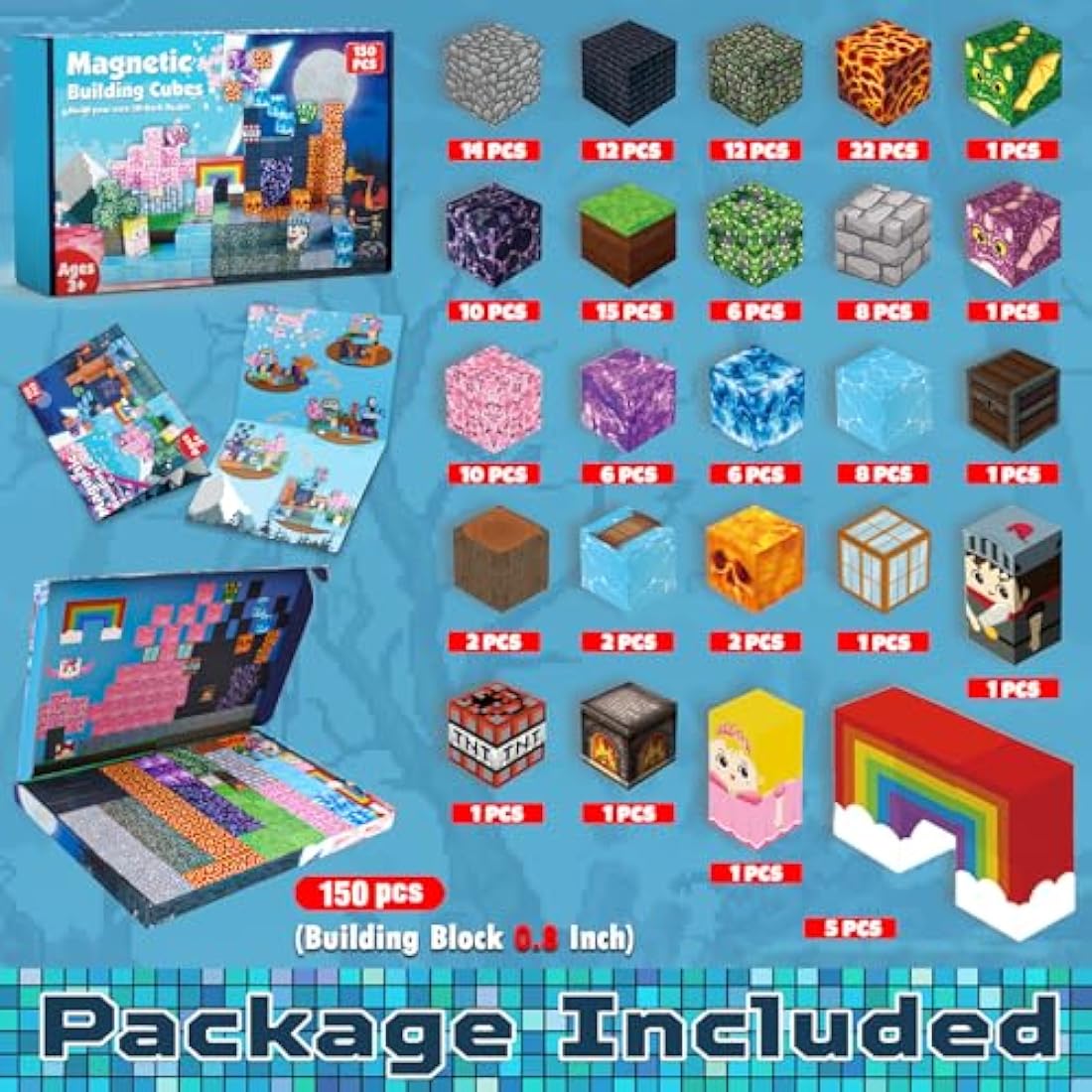 GraceDuck 150 PCS Magnetic Blocks – Dark Swordsman's Forest Castle STEM Toy