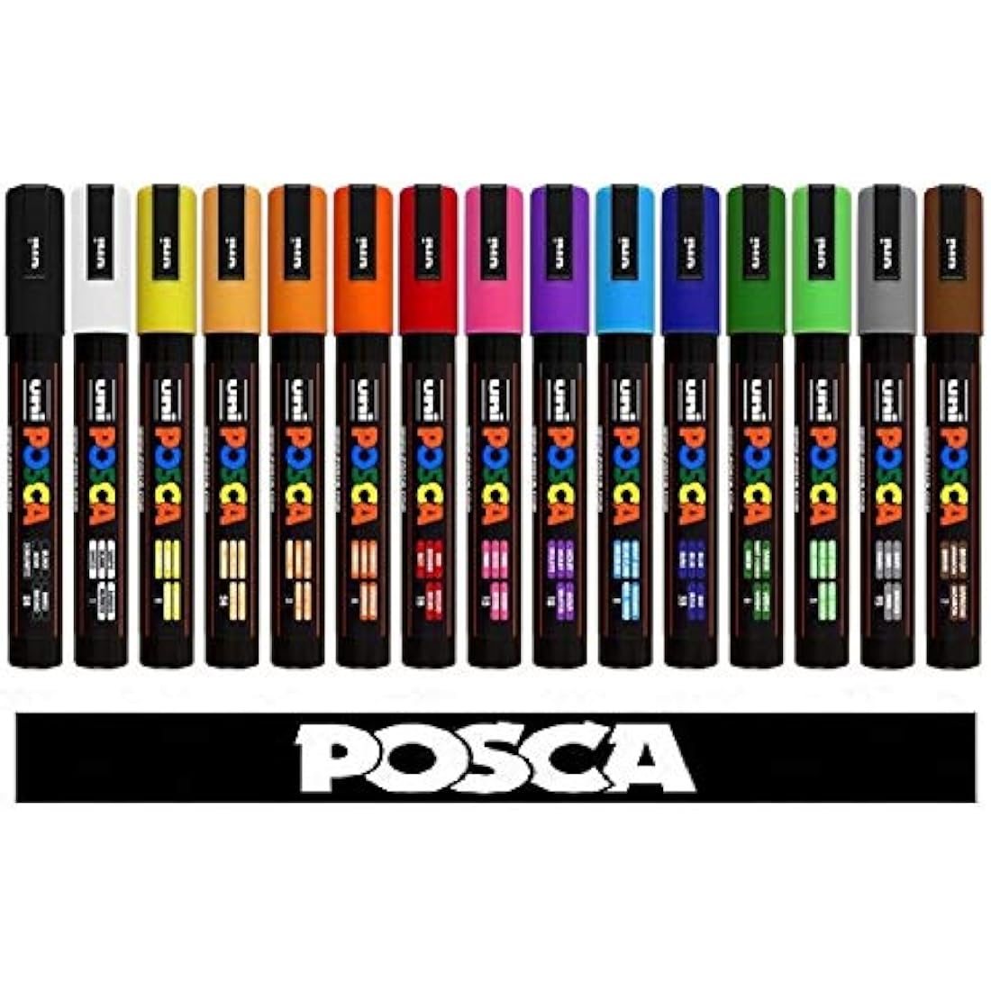 Uni POSCA PC-5M Markers - 15 Assorted Colours Professional Set