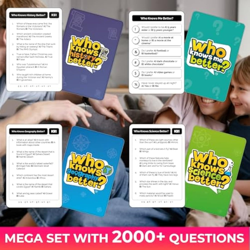 QUOKKA 4-in-1 Family Card Quiz Game | Educational Trivia for Ages 5+