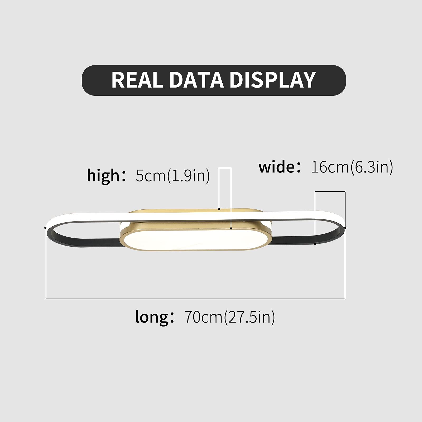 Oninio Modern Linear LED Ceiling Light – 70cm Dimmable Lamp with Remote