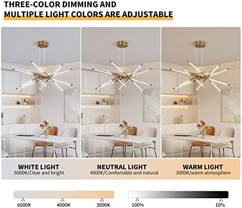 Modern LED Sputnik Chandelier | 12-Head Gold Pendant Light
