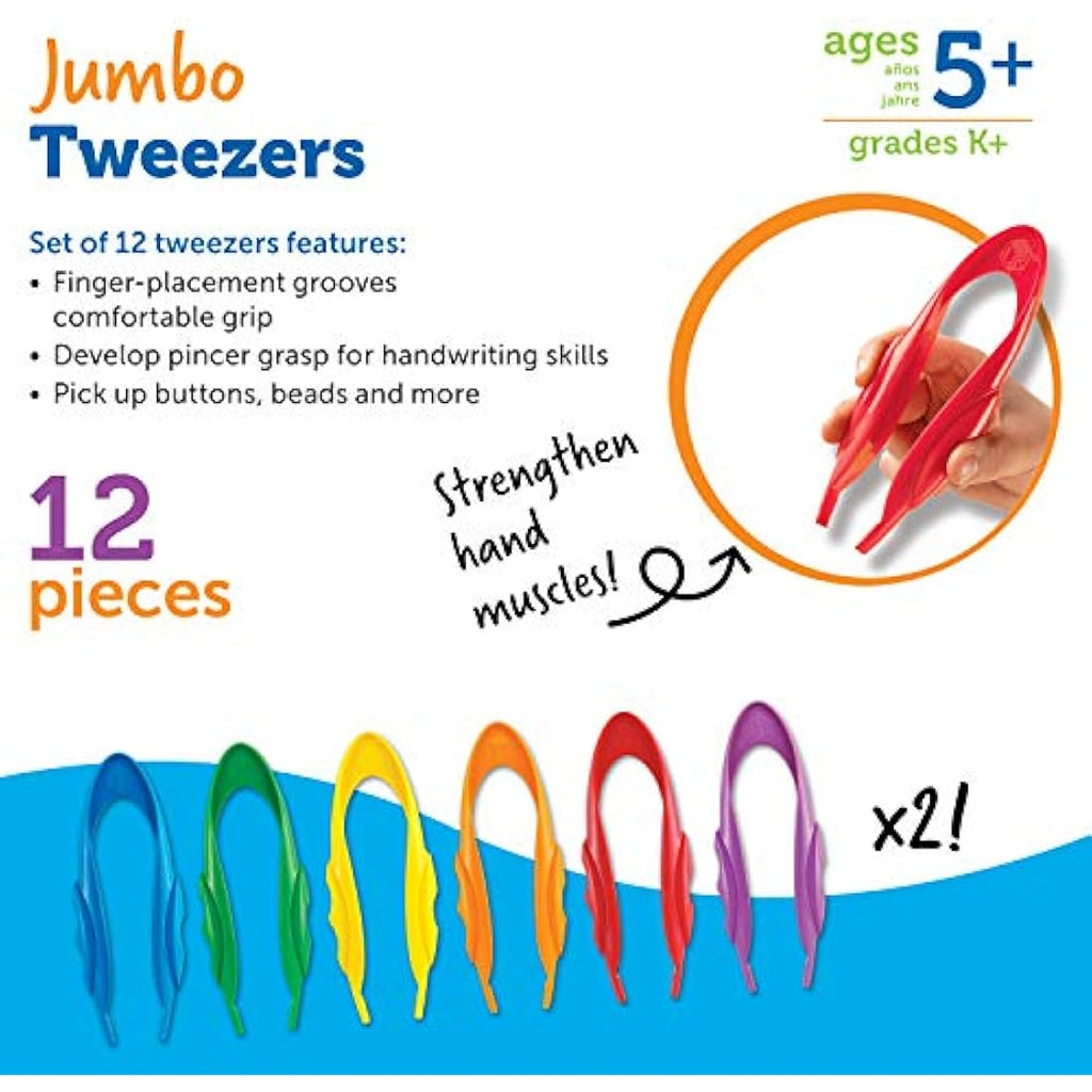 Learning Resources Jumbo Tweezers – Fine Motor Skill Set of 12