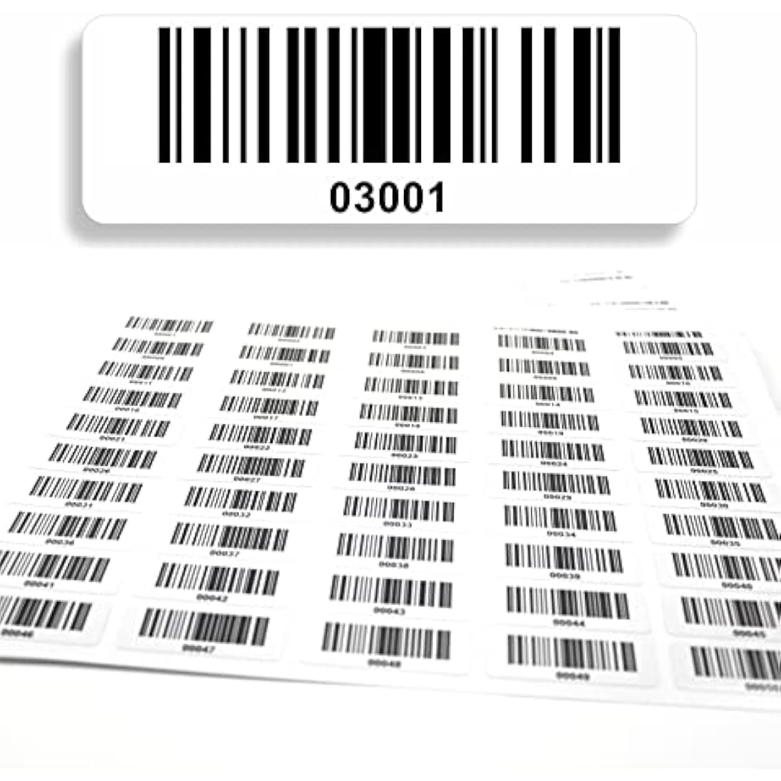 Barcode Labels – 1000 Weatherproof Consecutive Stickers 50x17mm