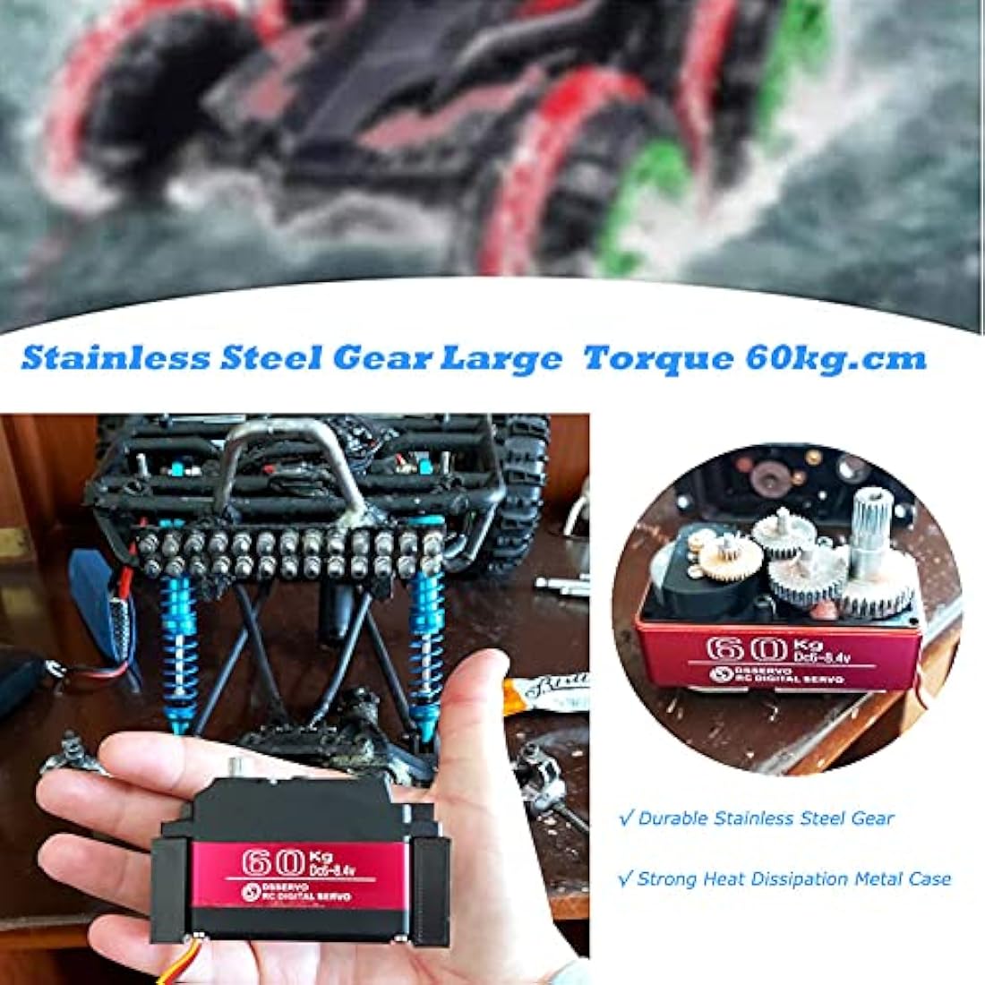 ANNIMOS 60KG Digital Servo – Waterproof Stainless Steel Gear 270°