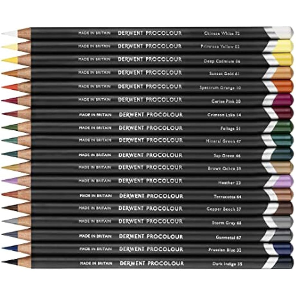 Derwent Procolour Pencils - Set of 24 Professional Drawing Pencils in Tin