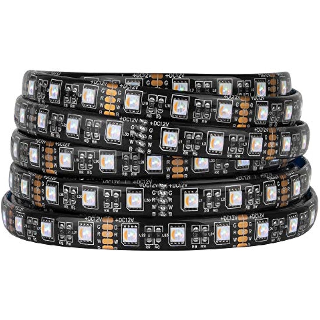 BTF-LIGHTING RGBW LED Strip Lights | 16.4ft IP65 Waterproof 12V Black PCB
