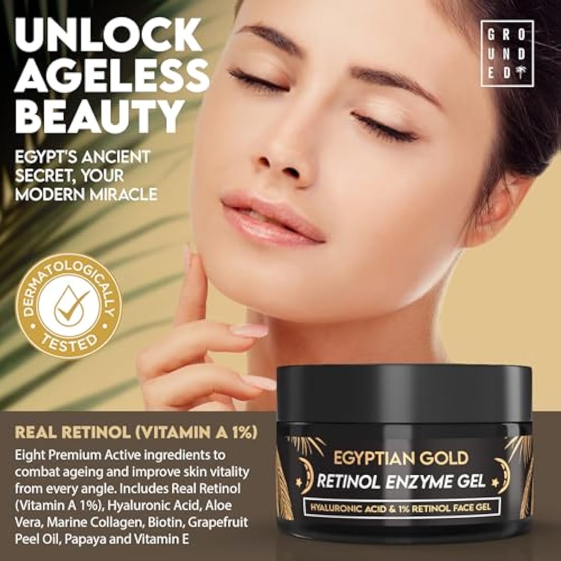 Grounded Body Retinol & Collagen Anti-Aging Face Gel for Fine Lines