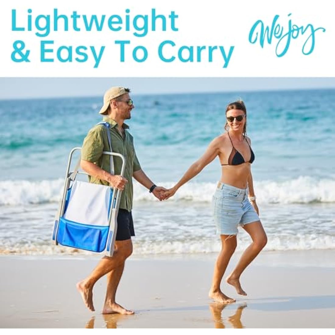 WEJOY Folding Beach Chair | Lightweight High Back Camping Chair with Strap