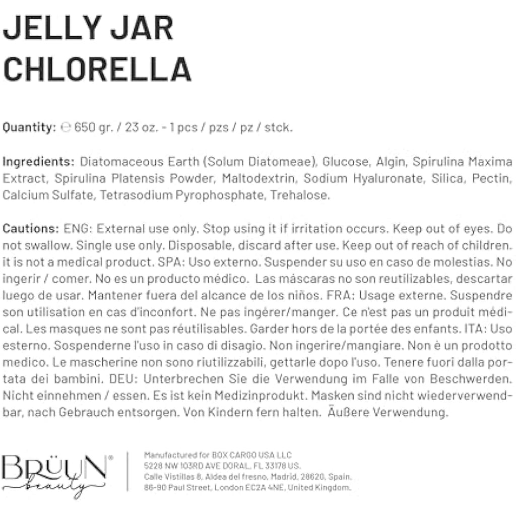 BRÜUN Chlorella Jelly Mask Jar – Hydrating Peel-Off Rubber Face Mask