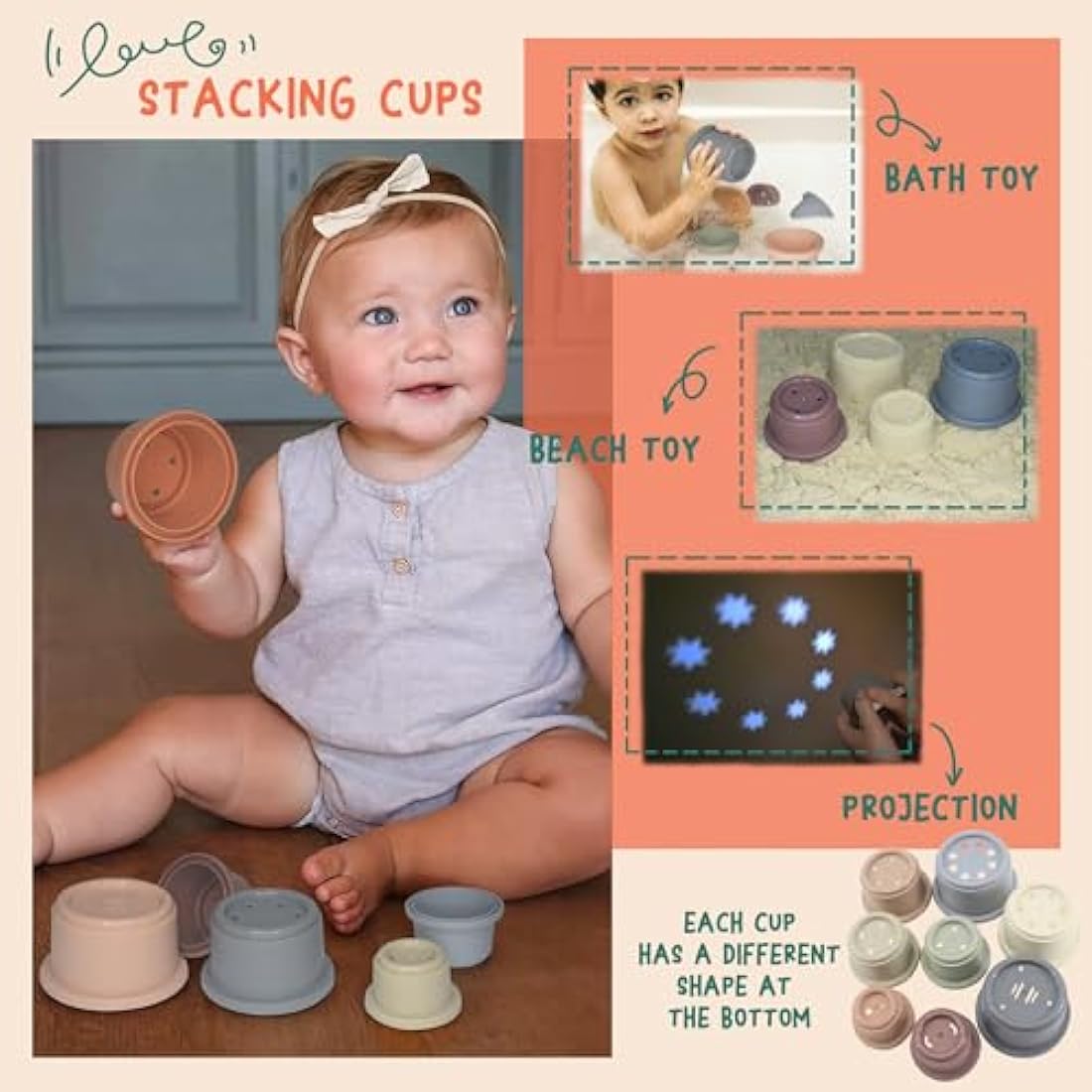 MutoToy 6-in-1 Montessori Baby Sensory Toy Set – 42PC Educational Kit