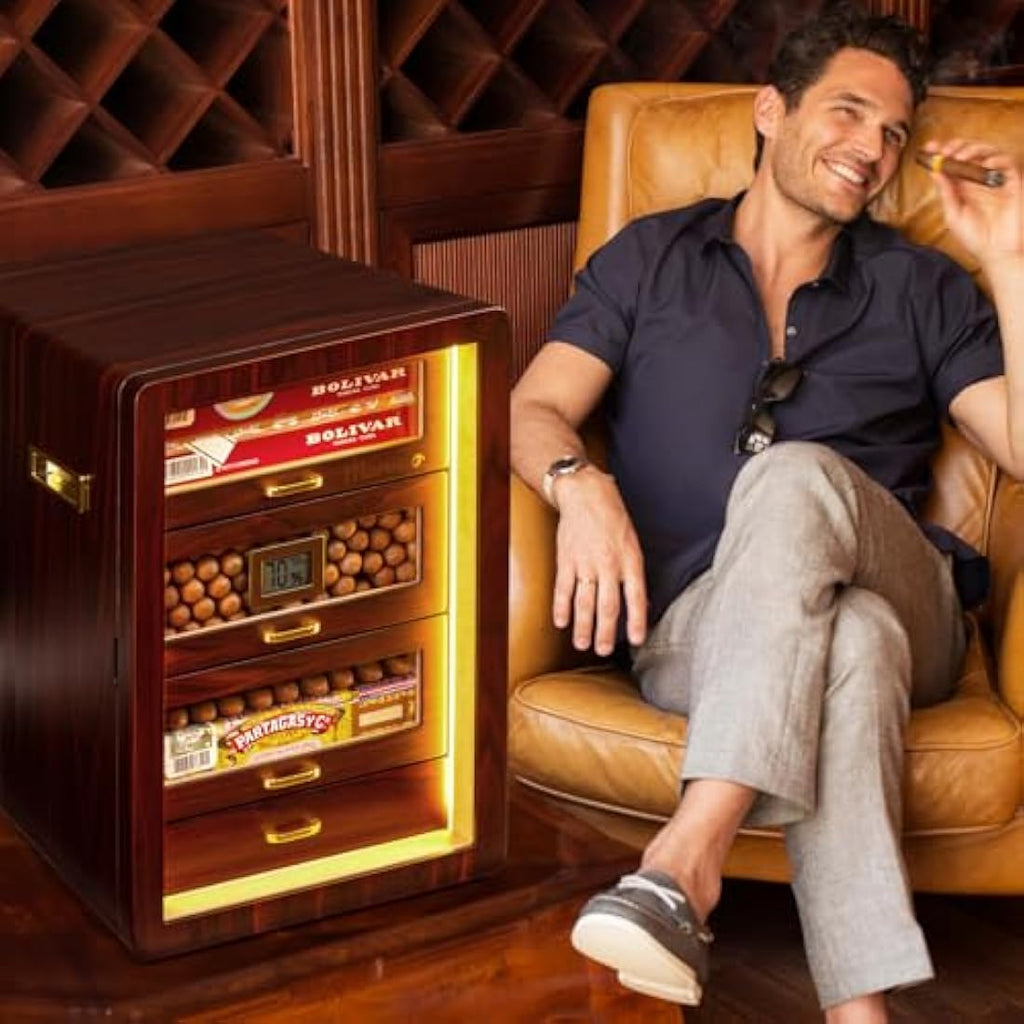 Jolof Store 200 Cigar Humidor Cabinet – Cedar Wood with LED Light