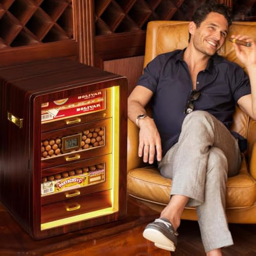 Jolof Store 200 Cigar Humidor Cabinet – Cedar Wood with LED Light