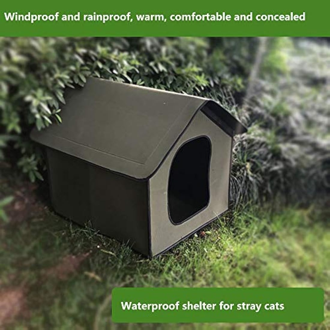 DEECOZY Waterproof Outdoor Cat House – Foldable Weatherproof Pet Shelter