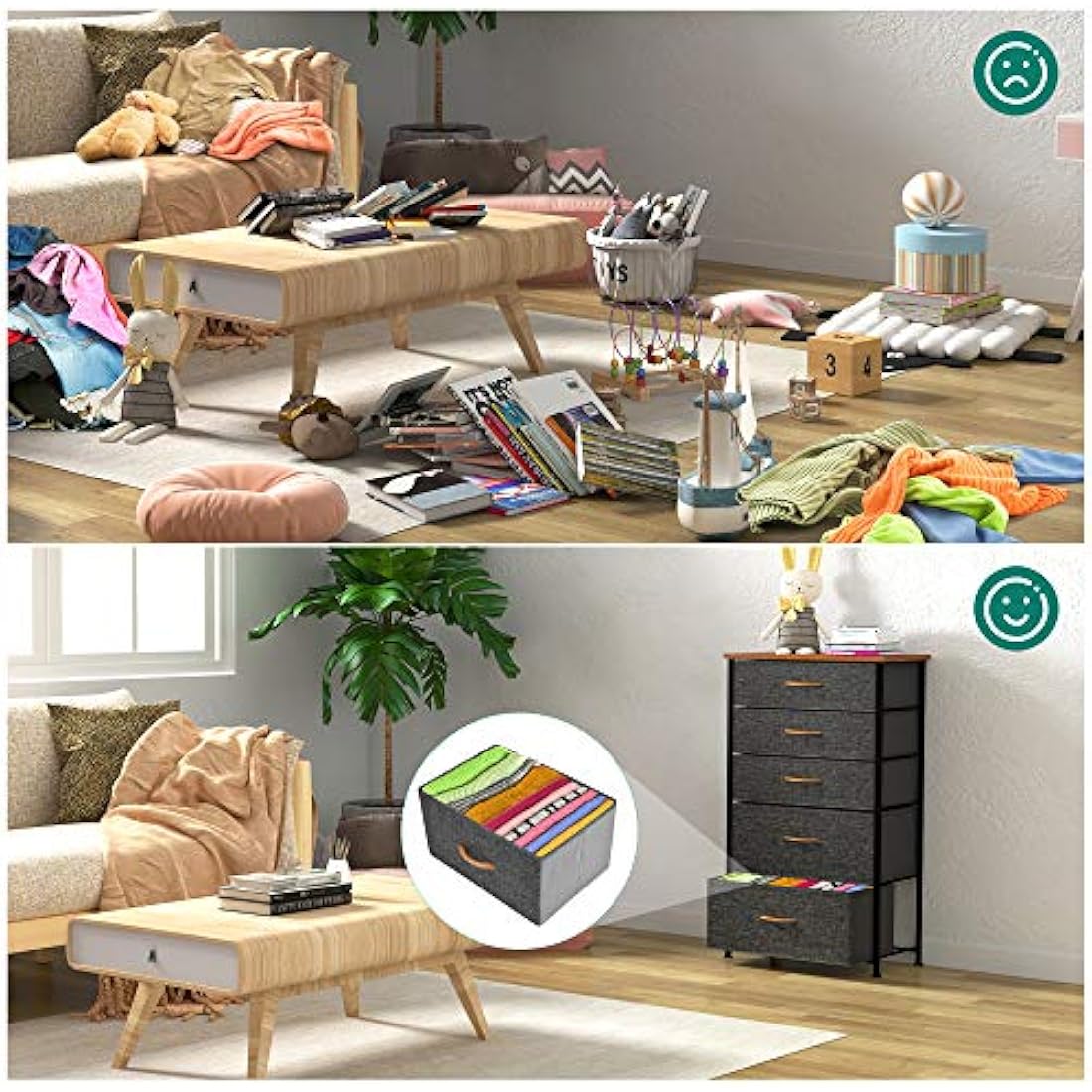 YITAHOME 5-Drawer Fabric Dresser | Metal Frame Storage Organizer