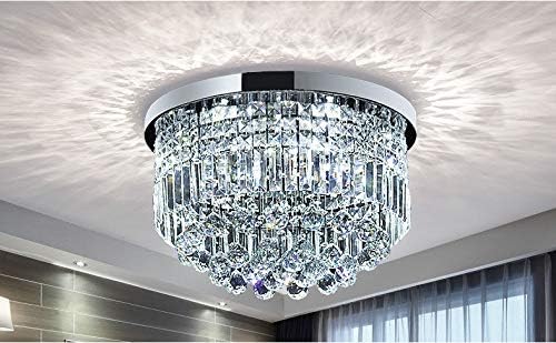 Bestier Modern Crystal Raindrop Chandelier | Flush Mount LED Ceiling Light