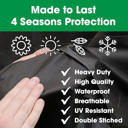 Outback Heavy Duty Vented 4 Burner BBQ Cover - Weatherproof Black Canvas