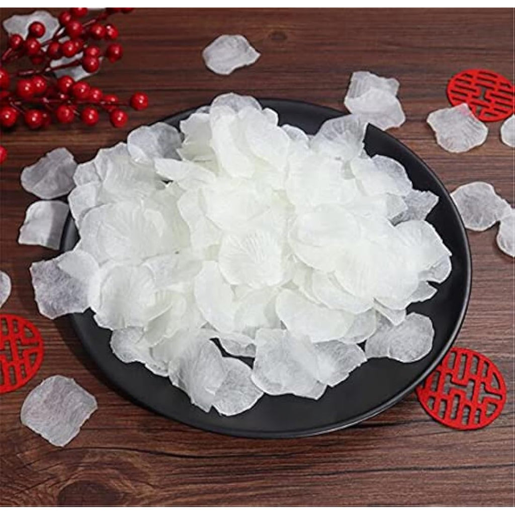 RuiChy 1000pcs White Silk Artificial Rose Petals for Wedding Decor