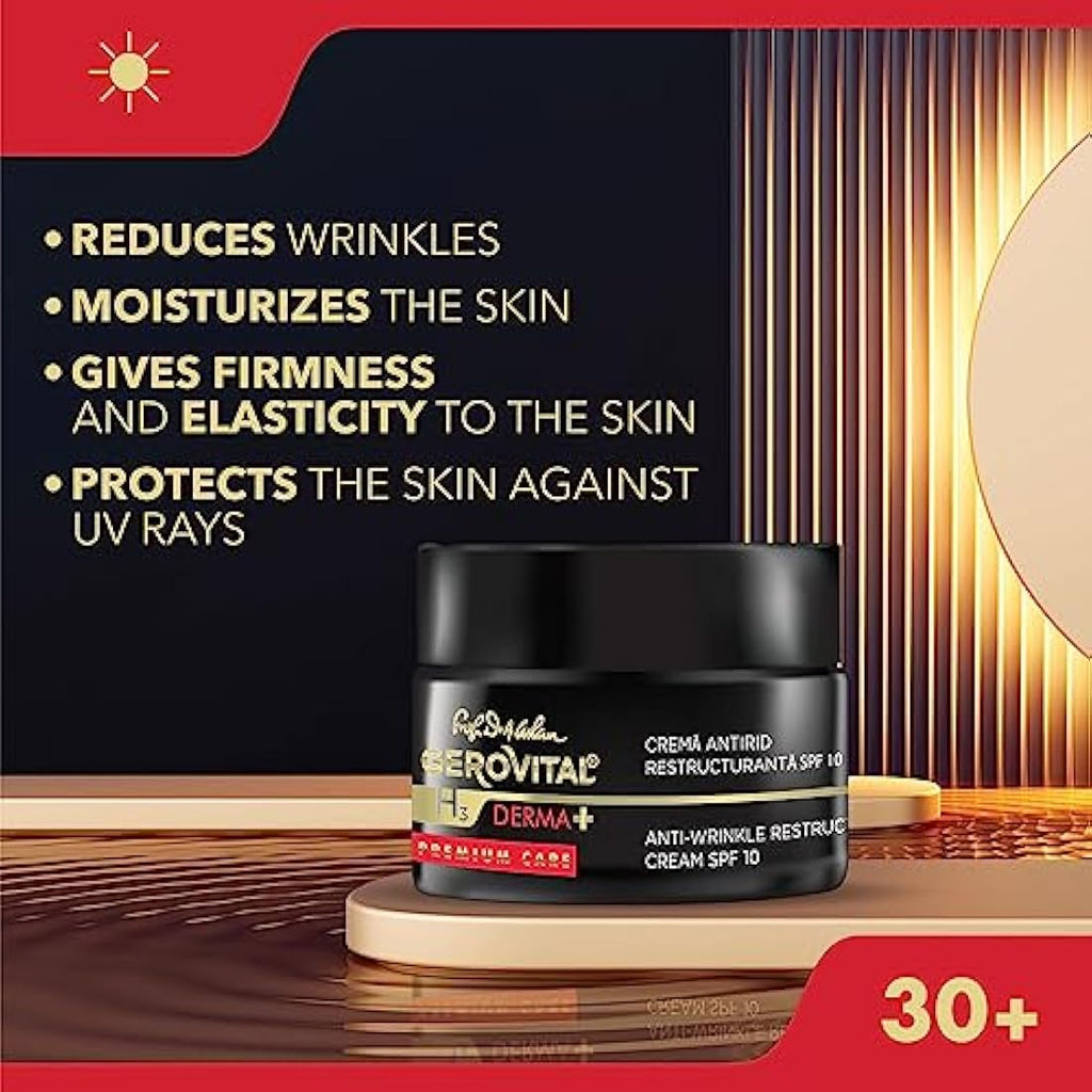 Gerovital H3 Derma+ Anti-Wrinkle Face Cream SPF 10 - Firming & Hydrating