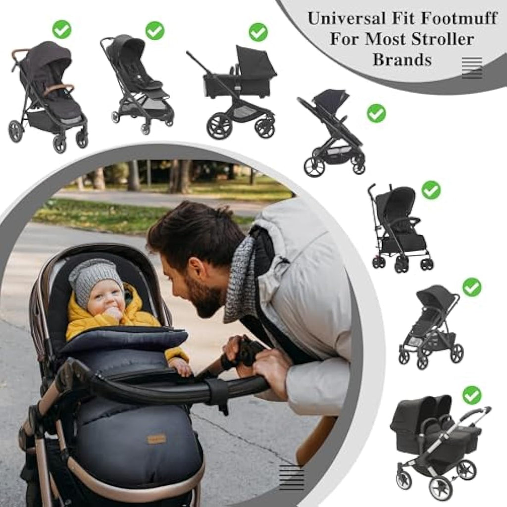 CrocnFrog Universal Baby Bunting Footmuff – Fleece Lined Stroller Cosy Toes