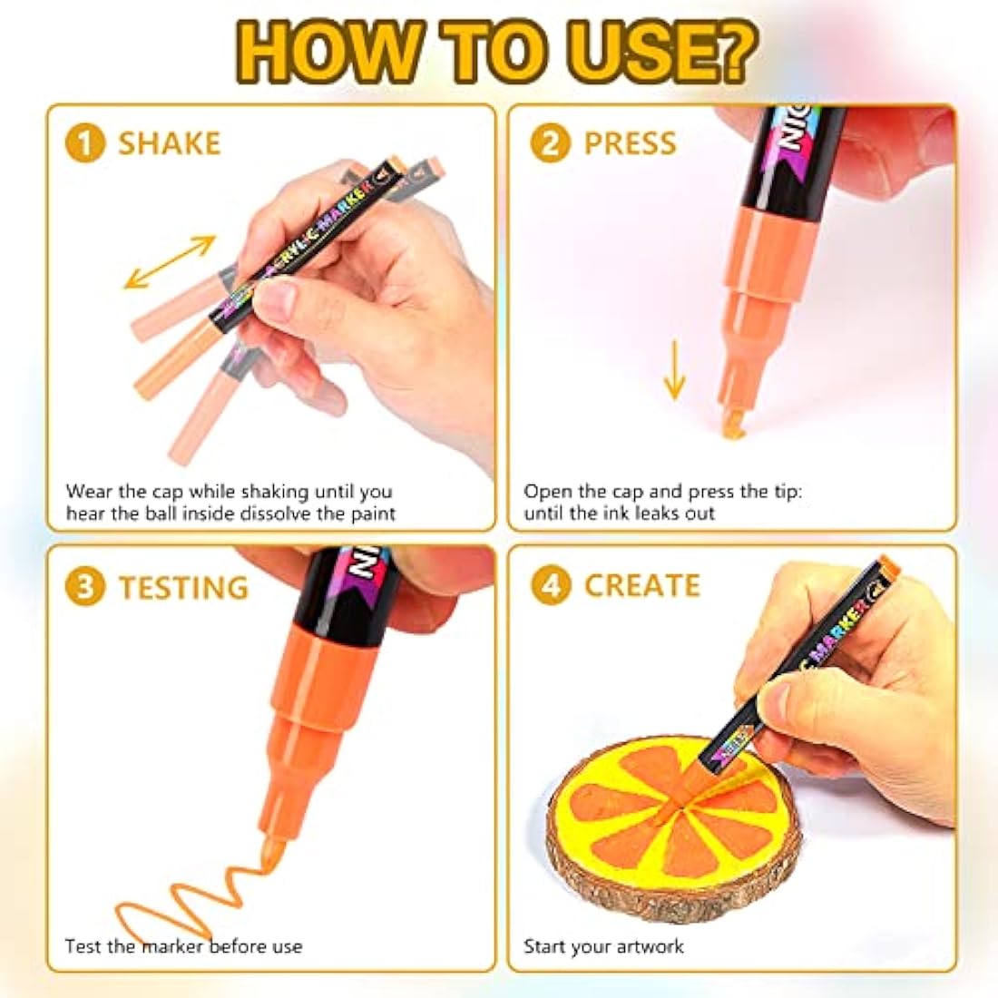 NICETY Acrylic Paint Pens - 72 Colors Extra Fine Tip Markers for Rock Painting