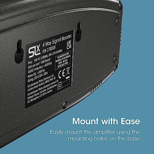 SLx 4-Way TV Signal Booster | 5G Filtered Aerial Amplifier with Coax