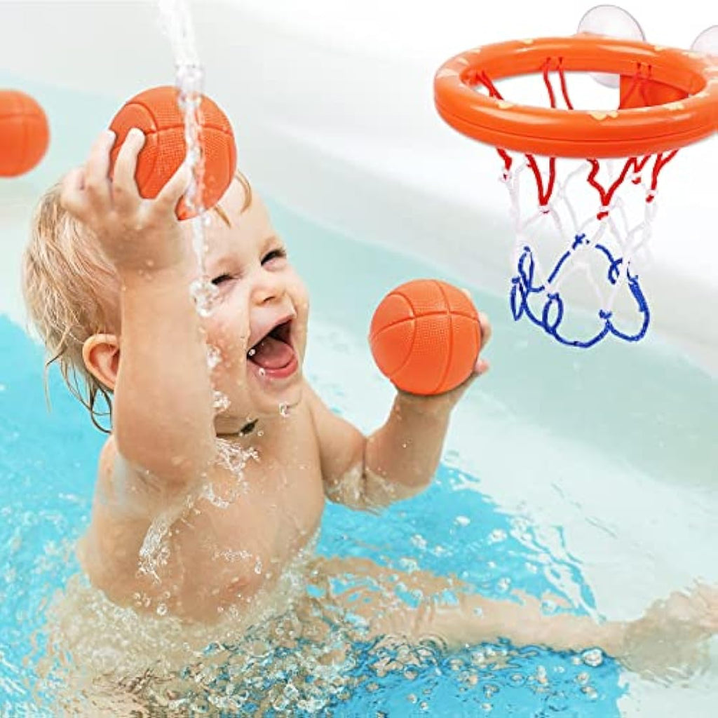 Vicloon Bath Basketball Hoop Set | 5 Balls & Suction Cup Toddler Toy