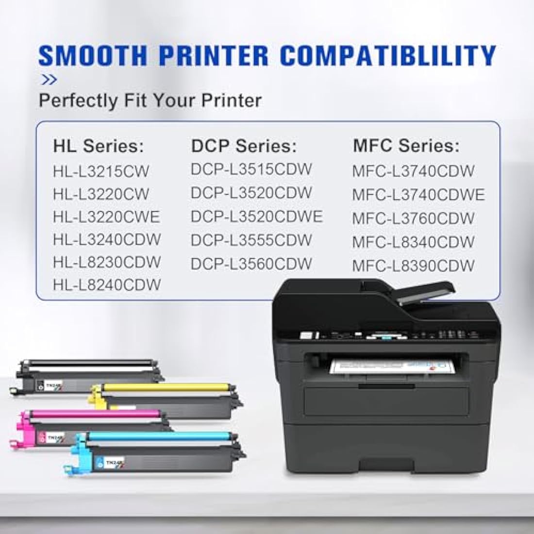 Q-image TN248 Compatible Toner Cartridges for Brother MFC-L3760CDW - 4 Pack
