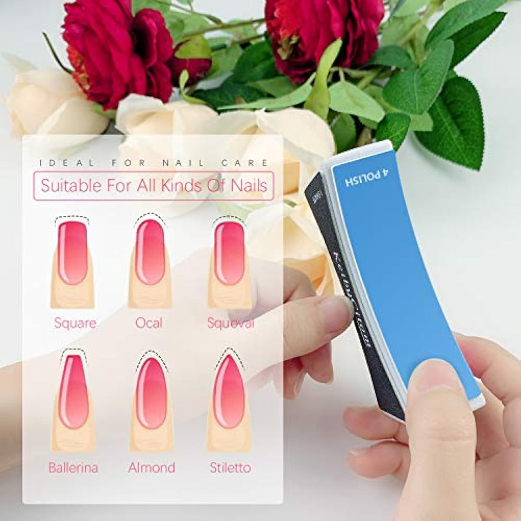 Professional 4-Way Nail Buffer Block for Natural Nails, 2 Pcs
