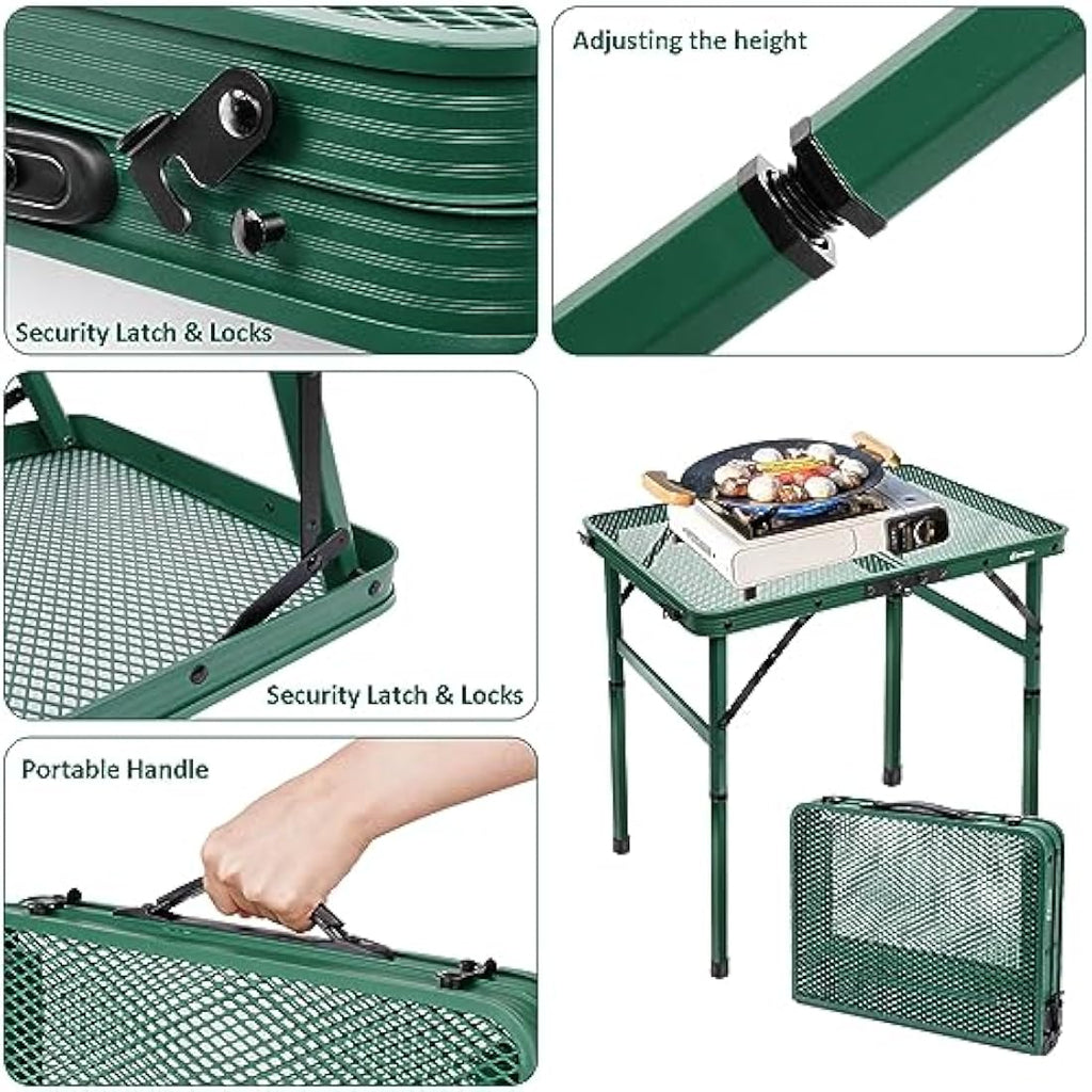 E EASTSTORM Portable Folding Camping Table – Lightweight Mesh Picnic Table
